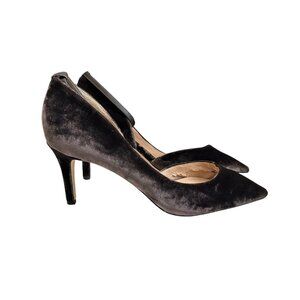 SAM EDELMAN Tia Womens Ankle Strap Grey Velvet Heel Size 10 Authentic